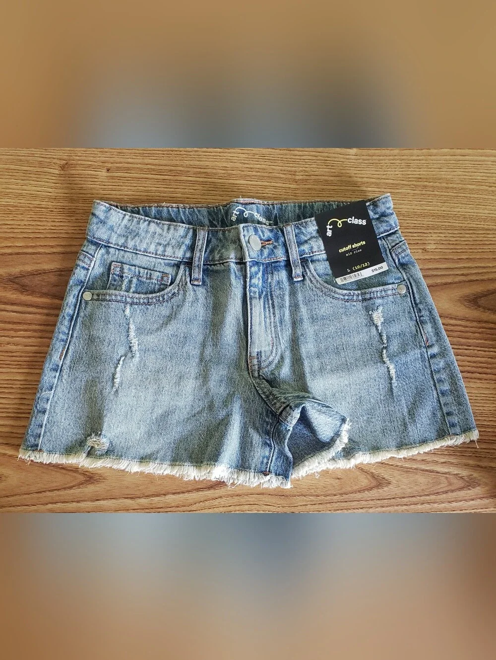 art class Light Blue Denim Distressed Girls' Shorts